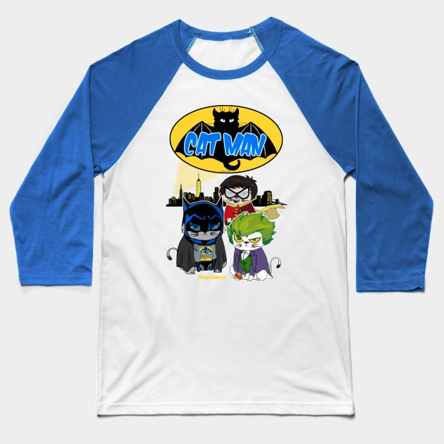 Catman Baseball T-Shirt by darklordpug